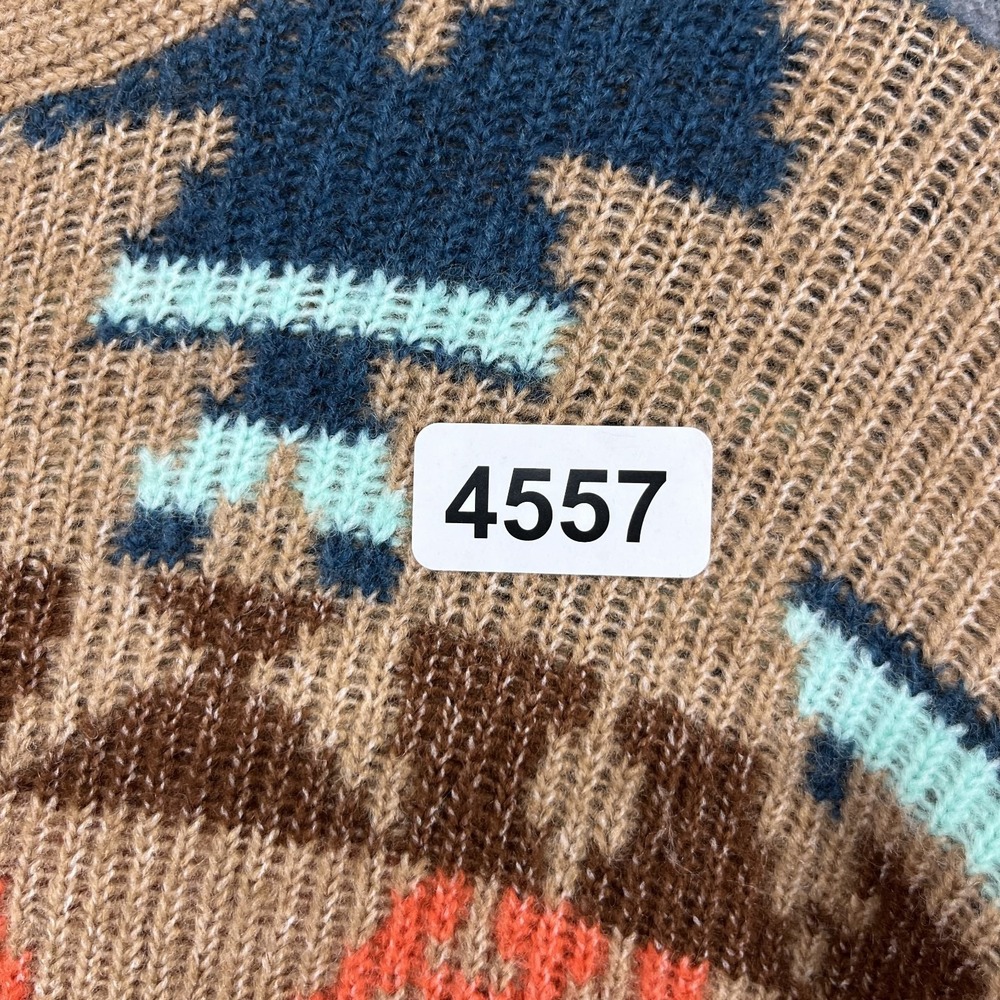 Lucky Brand Women Aztec Open Front Drape Cardigan XL Brown‎ Blue Boho western - Picture 15 of 15